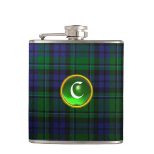 PETACA ESCOCIA VERDE AZUL TARTAN EMERALD GEM MONOGRAM