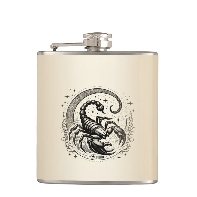 Petaca Escorpión Crescent Astrología lunar Zodiac Scorpio (Anverso)