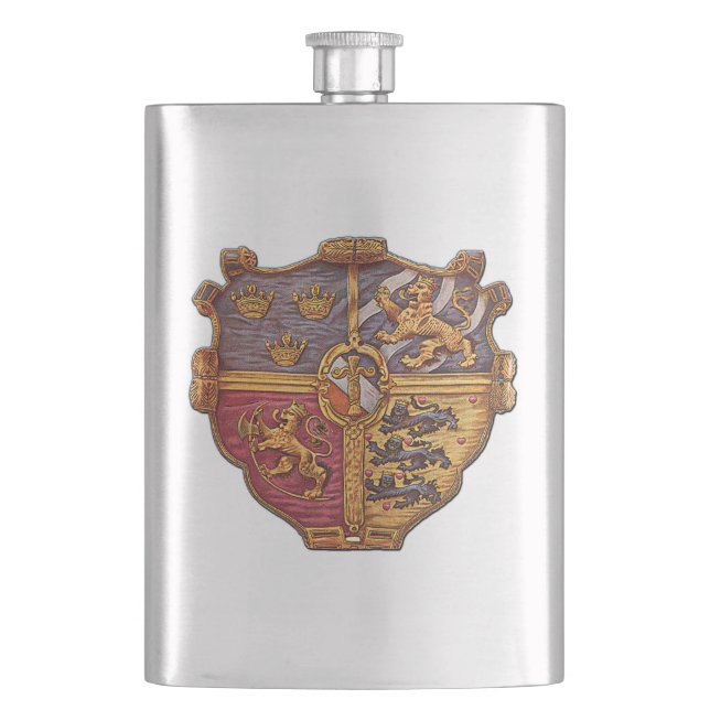 Petaca Escudo de Armas Antiguo de Suecia (Anverso)