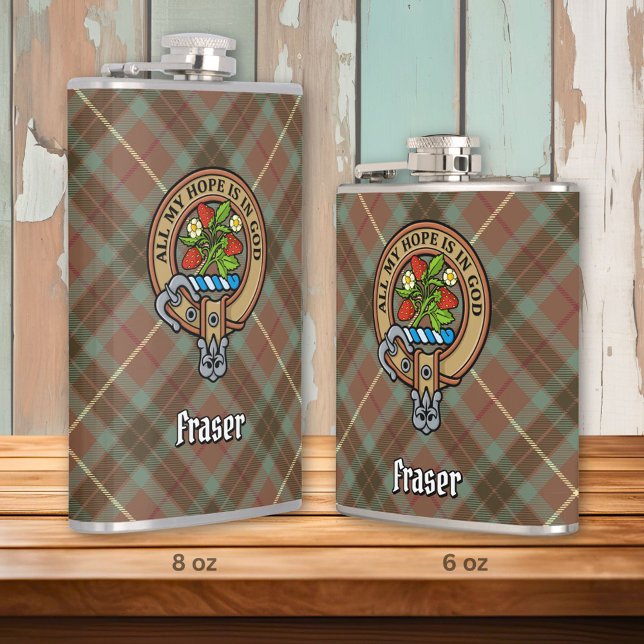 Petaca Escudo de Clan Fraser sobre la caza del tartán (Subido por el creador)