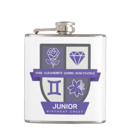 Petaca Escudo de cumpleaños de Géminis™ para el 1-21 de j