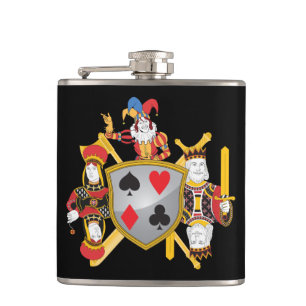 Petaca Escudo de la familia del póker