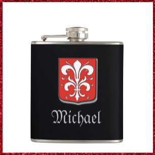 Petaca Escudo Medieval Black y Red Knight
