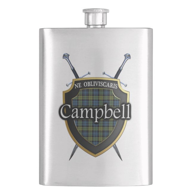 Petaca Escudo y espadas del tartán de Campbell del (Anverso)
