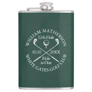 Petaca Esmeralda Verde Personalizada de Golf Agujero en U
