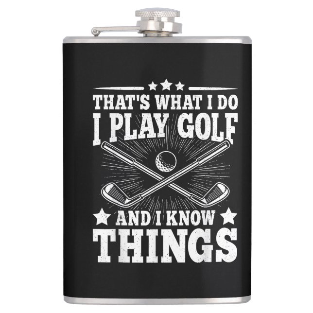 Petaca Eso es lo que hago, juego golf y sé cosas divertid (Anverso)