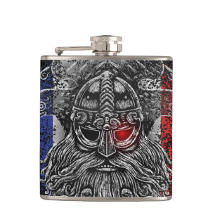 Petaca Espadas de Odin ravens Bandera de Viking Mythology