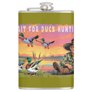 Petaca Esperemos a la temporada de caza de pato Mug