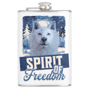 Petaca Espíritu de Lobo Ártico de Libertad Diseño de Vida