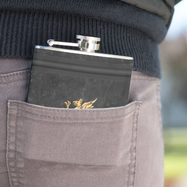 Petaca Espíritus y gafas de bebidas - Negro y oro (In Situ)