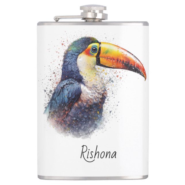 Petaca Esplendor Tropical Toucan, personalizado (Anverso)