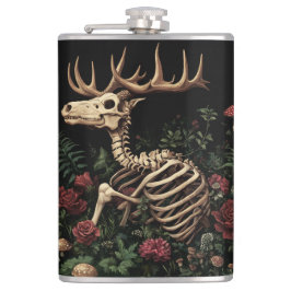Petaca Esqueleto de ciervo Floral gótica mística