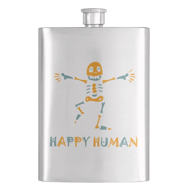 Petaca Esqueleto humano feliz (Anverso)