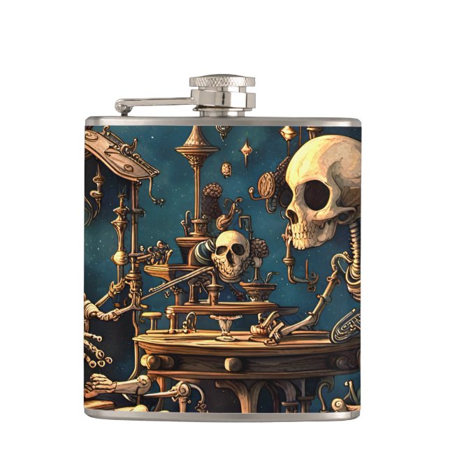 Petaca Esqueletos surrealistas III (Anverso)