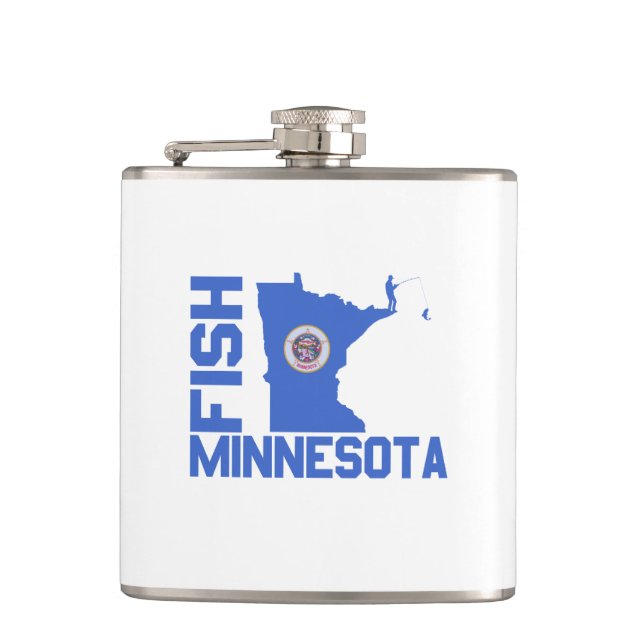 Petaca Esquema de estado de Pescado Minnesota (Anverso)