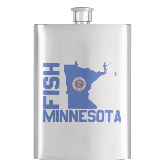 Petaca Esquema de estado de Pescado Minnesota (Anverso)