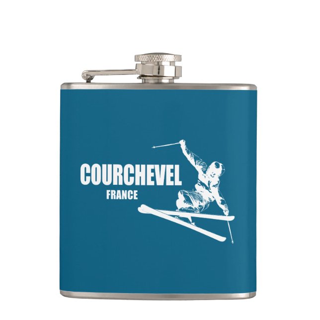 Petaca Esquiador de Courchevel Francia (Anverso)