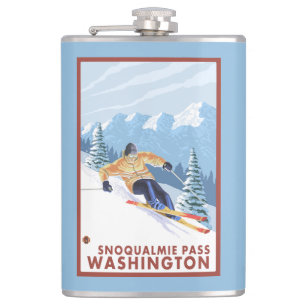 Petaca Esquiador de la nieve de Downhhill - paso de