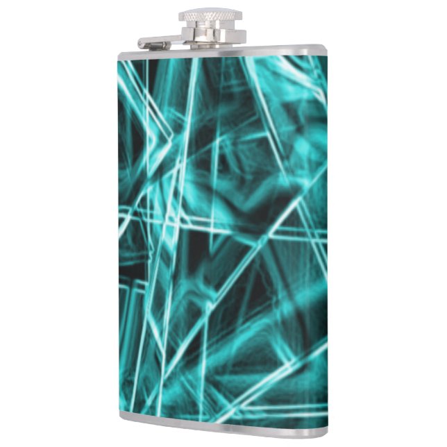 Petaca Esquinas cuadradas y manchas "neón" de color cian  (Izquierda)