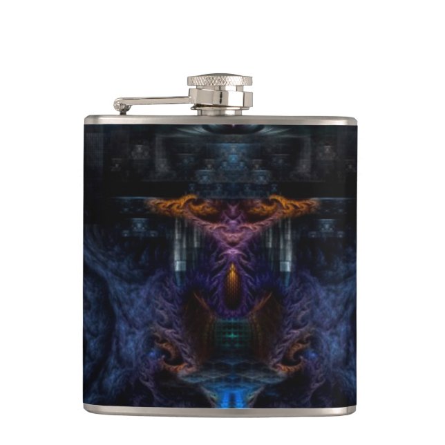 Petaca Estación Espacial Ansarious Fractal Art Flask (Anverso)