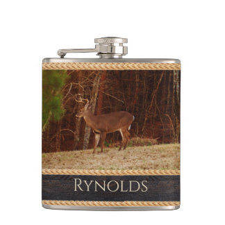 Petaca Estadio Rústico De Tono De Madera / Camuflaje De C