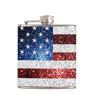 Petaca Estados Unidos bandera azul rojo brillante purpuri