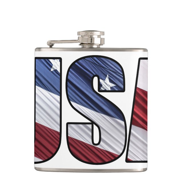 Petaca Estados Unidos: Bandera Patriótica Americana Roja  (Anverso)