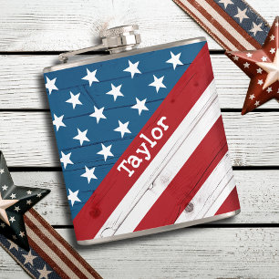 Petaca Estados Unidos Patriótico Julio 4 Bandera Rustica