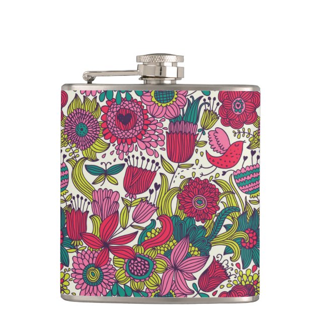 Petaca Estampado de flores brillante (Anverso)