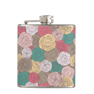 Petaca Estampado de flores elegante. Floral brillante
