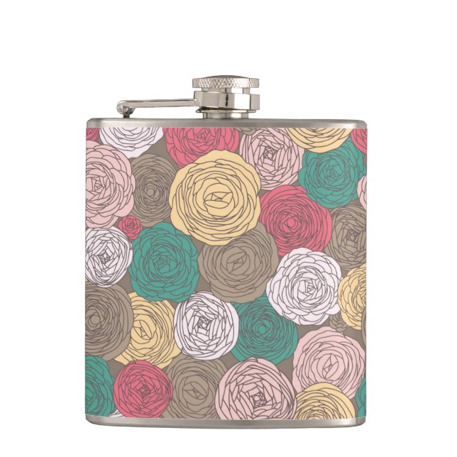 Petaca Estampado de flores elegante. Floral brillante (Anverso)