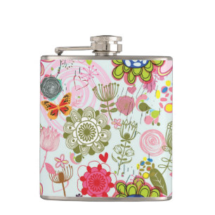 Petaca Estampado de flores en el estilo retro 2