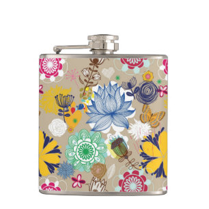 Petaca Estampado de flores en el estilo retro 3