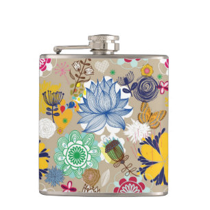 Petaca Estampado de flores en el estilo retro 3