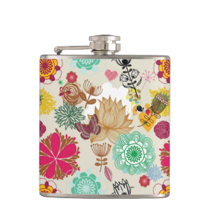 Petaca Estampado de flores en estilo retro