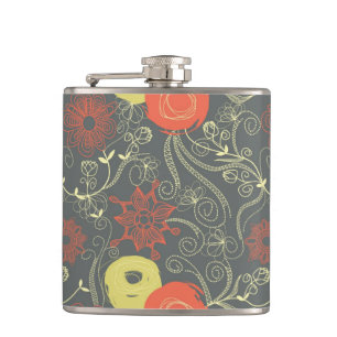 Petaca Estampado de flores retro