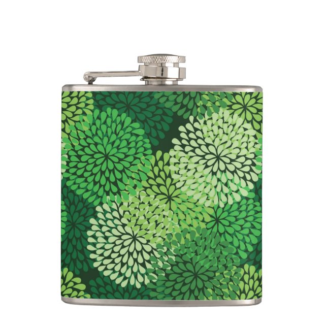 Petaca Estampado de flores verde (Anverso)