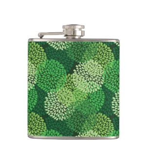 Petaca Estampado de flores verde