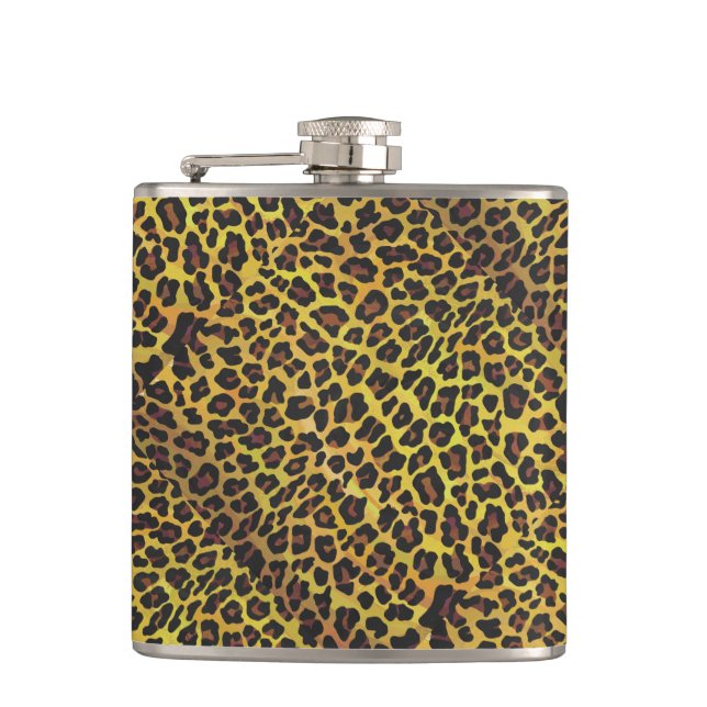 Petaca Estampado marrón y amarillo de leopardo (Anverso)