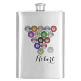 Petaca Estante de la bola de los billares ocho