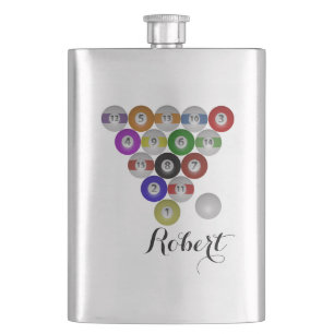 Petaca Estante de la bola de los billares ocho