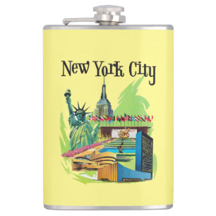 Petaca Estatua vintage de la ciudad de Nueva York
