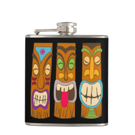 Petaca Estatuas felices de Tiki, negro gracioso