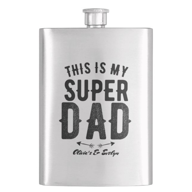 Petaca Este es el día de mi padre superpapá personalizado (Anverso)