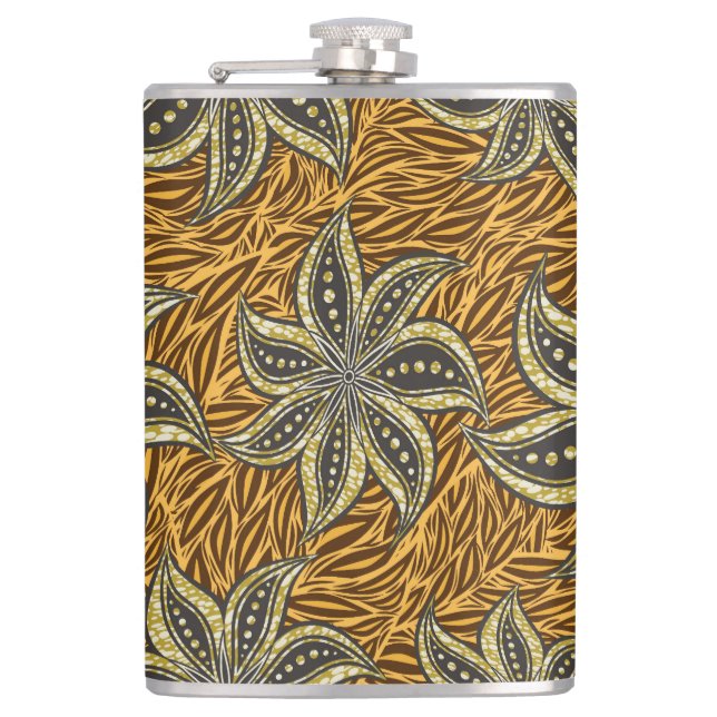 Petaca Estilo de Batik Floral Resumen Africano (Anverso)