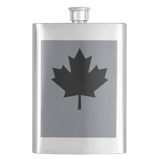 Petaca Estilo de hoja de arce negro canadiense (Anverso)