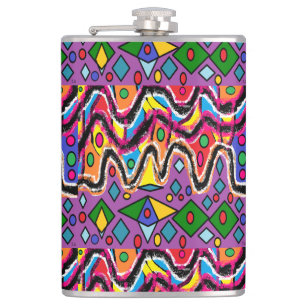 Petaca Estilo de pintura Dippy Hippy Retro