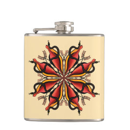 Petaca Estilo de tatuaje de flor de las serpientes de gót