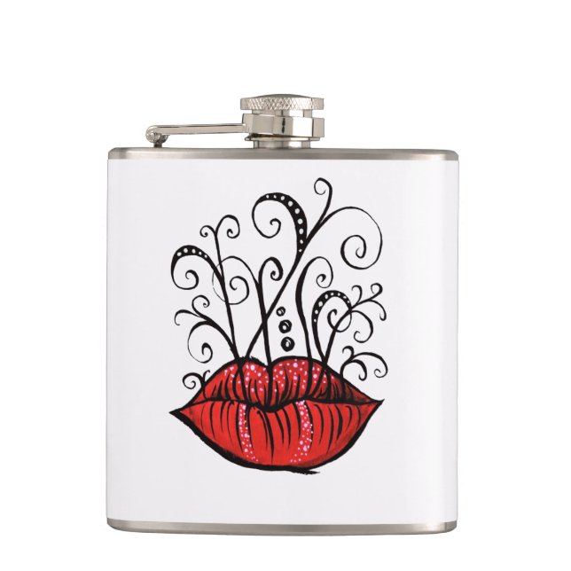 Petaca Estilo extraño del tatuaje del dibujo de la tinta (Anverso)