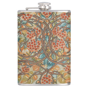 Petaca Estilo William Morris Cottagecore Ardilla Floral